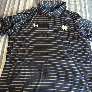 Under Armour Blue and Gold Notre Dame Polo Shirt